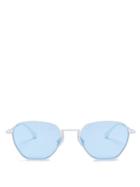 Matchesfashion.com Linda Farrow - X Alessandra Rich Square Metal Sunglasses - Womens - Blue