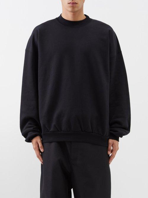 Balenciaga - Logo-print Organic-cotton Sweatshirt - Mens - Black White