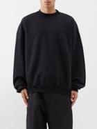 Balenciaga - Logo-print Organic-cotton Sweatshirt - Mens - Black White