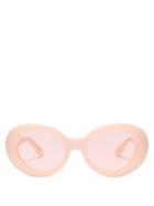Matchesfashion.com Acne Studios - Mustang Oval Acetate Sunglasses - Womens - Pink