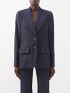 Chlo - Single-breasted Recycled Cotton-blend Jacket - Womens - Navy