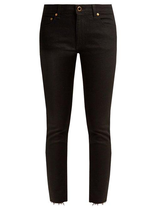 Matchesfashion.com Khaite - Alissa Mid Rise Slim Leg Boyfriend Jeans - Womens - Black