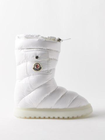 Moncler - Gaia Pocket Quilted Down Snow Boots - Womens - White