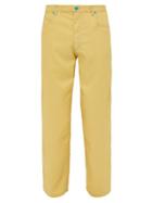 Matchesfashion.com Eckhaus Latta - Contrast Stitching Wide Leg Trousers - Mens - Yellow