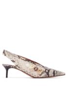 Matchesfashion.com Altuzarra - Peppino Shell Charm Slingback Leather Pumps - Womens - Black White