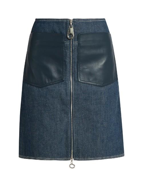 Edun Patch-pocket Denim Skirt