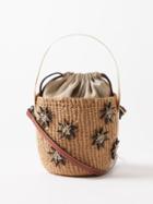 Chlo - X Mifuko Leather-star Raffia Bucket Bag - Womens - Beige