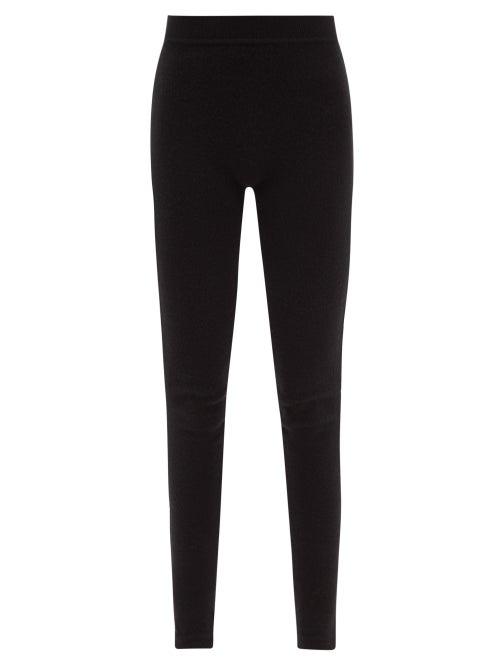 Rick Owens - Ribbed-waist Cashmere-blend Leggings - Womens - Black