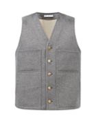 Umit Benan B+ - Patch-pocket Felted Wool-blend Gilet - Mens - Dark Grey