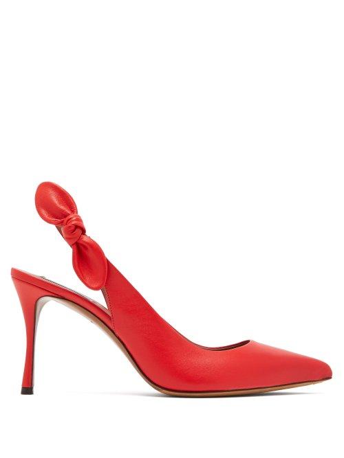 Matchesfashion.com Tabitha Simmons - Millie Slingback Leather Pumps - Womens - Red