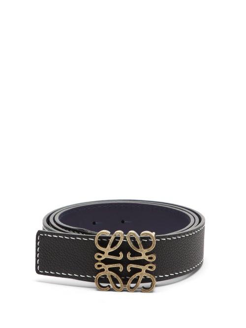 Matchesfashion.com Loewe - Anagram-buckle Leather Belt - Mens - Black
