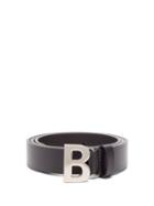 Matchesfashion.com Balenciaga - B Logo Leather Belt - Womens - Black