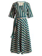 Matchesfashion.com Ace & Jig - Annalise Striped Cotton Wrap Dress - Womens - Green Multi
