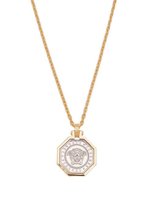 Matchesfashion.com Versace - Medusa Two Tone Chain Pendant - Mens - Gold