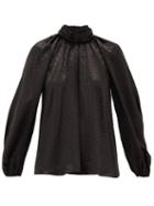 Matchesfashion.com Zimmermann - Spot-jacquard Silk Blouse - Womens - Black