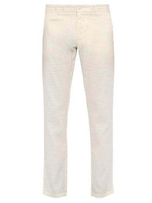 Matchesfashion.com Barena Venezia - Slim Fit Linen Blend Trousers - Mens - White