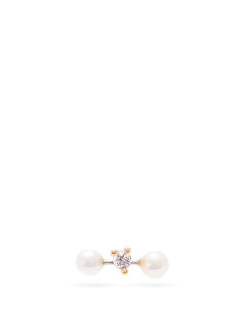 Matchesfashion.com Delfina Delettrez - 18kt Gold & Diamond Single Earring - Womens - Yellow Gold