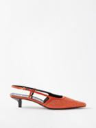 Gucci - Tom Gg Crystal-embellished Slingback Pumps - Womens - Orange