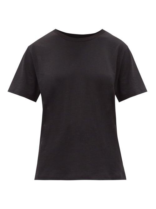 Matchesfashion.com Saint Laurent - Step-hem Cotton-jersey T-shirt - Womens - Black