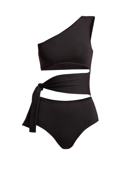 Matchesfashion.com Eres - Poker Million One Shoulder Cut Out Swimsuit - Womens - Black