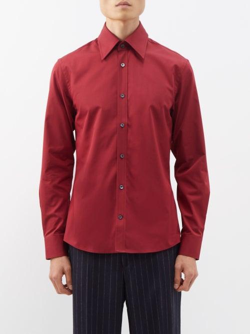 Ben Cobb X Tiger Of Sweden - Frau Cotton-sateen Shirt - Mens - Dark Red