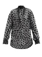 Matchesfashion.com Petar Petrov - Cadie Polka-dot Devor Silk-blend Georgette Blouse - Womens - Black