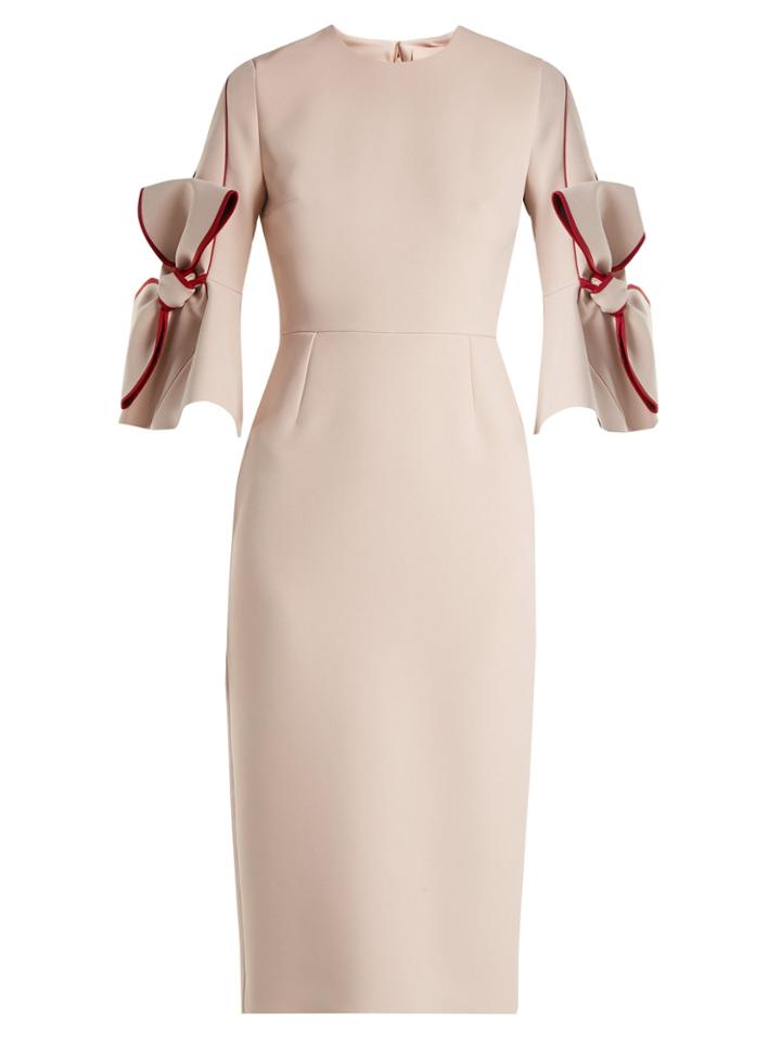 Roksanda Lavete Bow-sleeve Bonded Crepe Dress