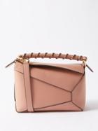 Loewe - Puzzle Small Leather Cross-body Bag - Womens - Pink
