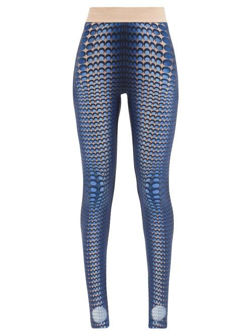 Matchesfashion.com Marine Serre - Fuseaux Moonfish Skin-print Jersey Leggings - Womens - Blue Print