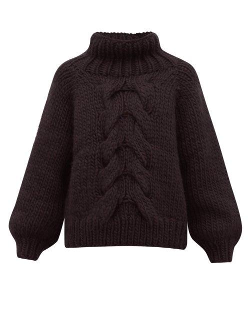 Matchesfashion.com I Love Mr Mittens - Honeycomb Knit Wool Sweater - Womens - Black