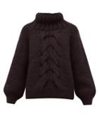 Matchesfashion.com I Love Mr Mittens - Honeycomb Knit Wool Sweater - Womens - Black