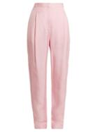Matchesfashion.com Tibi - Sculpted High Rise Pleated Faille Trousers - Womens - Light Pink