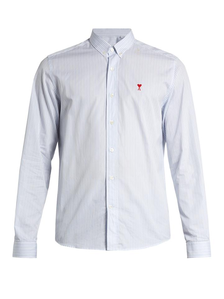 Ami Striped Cotton-poplin Shirt