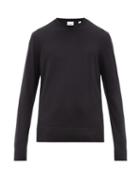 Matchesfashion.com Burberry - Embroidered Tb Monogram Cashmere Sweater - Mens - Black