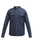 Matchesfashion.com Frame - Patch Pocket Denim Shirt - Mens - Dark Blue