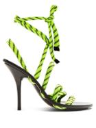 Matchesfashion.com Balenciaga - Fluorescent Laced Wrap Around High Heeled Sandals - Womens - Yellow