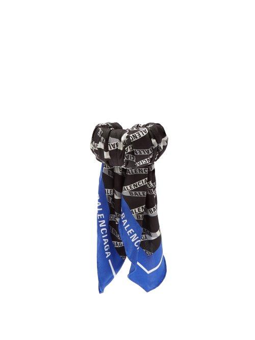 Matchesfashion.com Balenciaga - Silk Twill Wrapped Cuff - Womens - Blue