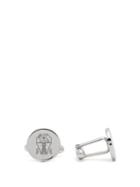 Matchesfashion.com Brunello Cucinelli - Crest-engraved Sterling-silver Cufflinks - Mens - Silver