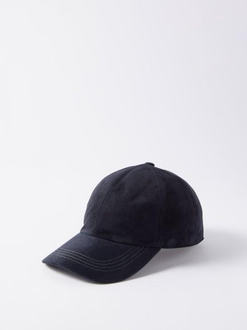 Brunello Cucinelli - Suede Baseball Cap - Mens - Navy