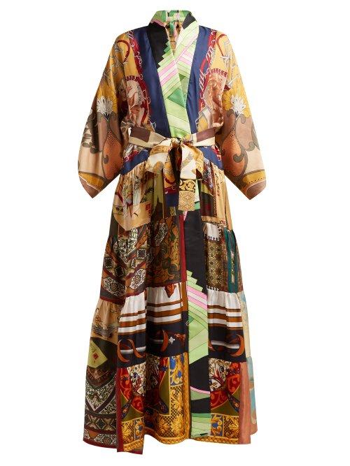 Matchesfashion.com Rianna + Nina - Vintage Patchwork Silk Kimono - Womens - Multi