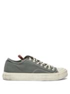 Acne Studios - Cotton-canvas Trainers - Womens - Light Green