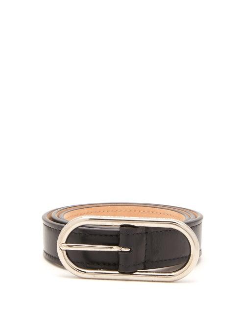 Matchesfashion.com Acne Studios - Logo Engraved Buckle Leather Belt - Womens - Black