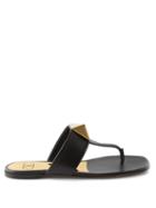 Valentino Garavani - One Stud Leather Sandals - Womens - Black