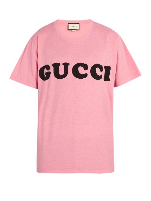 Matchesfashion.com Gucci - Logo Cotton T Shirt - Mens - Pink