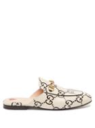 Gucci - Princetown Gg-leather Backless Loafers - Womens - White Black