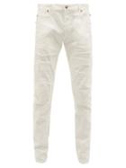 Matchesfashion.com Balmain - Destroyed Denim Slim Leg Jeans - Mens - White