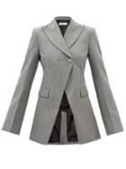 Jw Anderson - Asymmetric Wool-blend Twill Blazer - Womens - Grey
