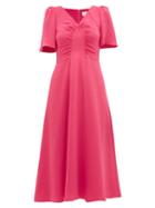 Matchesfashion.com Goat - Rosemary Gathered Silk Dress - Womens - Pink