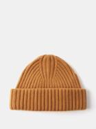 Toteme - Ribbed Cashmere Beanie Hat - Womens - Light Brown