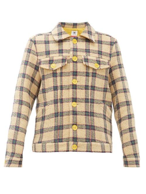 Matchesfashion.com M Missoni - Boxy Upcycled Checked Chenille Jacket - Womens - Beige Multi